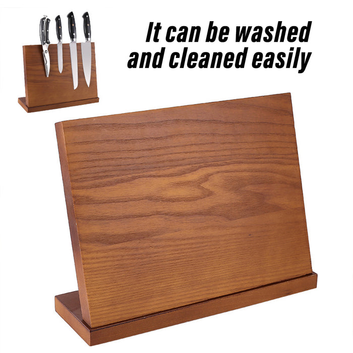Wooden Magnetic Knife Holder with Non-Slip Base Stand