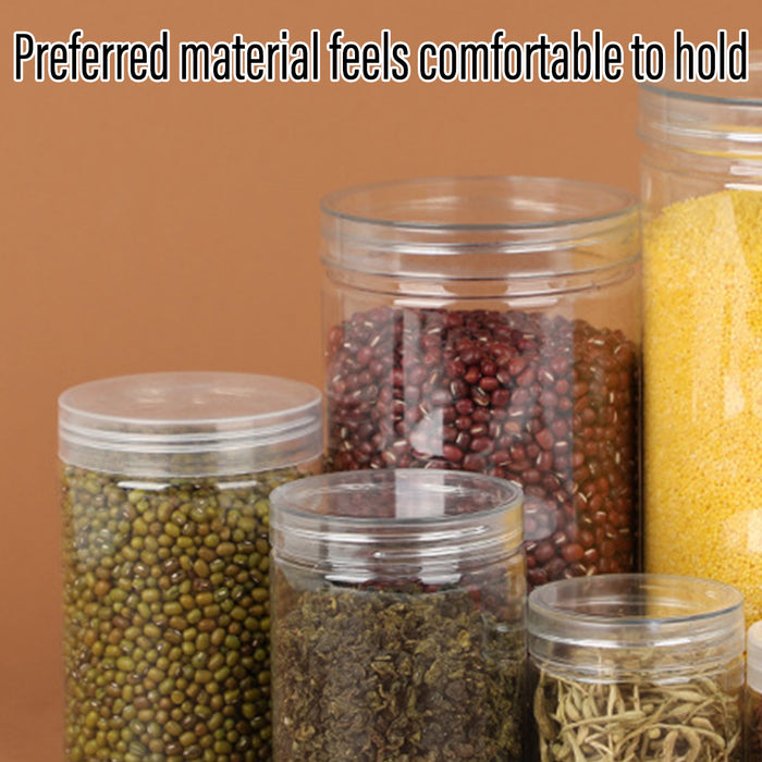 50 Pcs Wide Mouth Plastic Storage Bottles Airtight Screw Top Lids