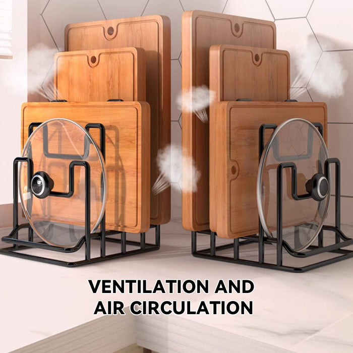 2 Pcs Metal Cutting Board Stand Vertical Holder Black