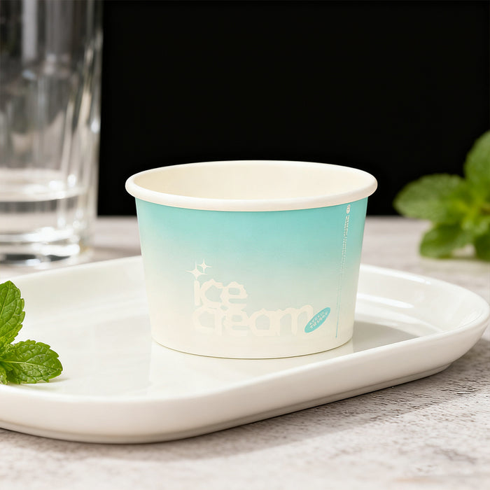 100 Pcs 4oz Paper Ice Cream Cups Waterproof Oil-Proof