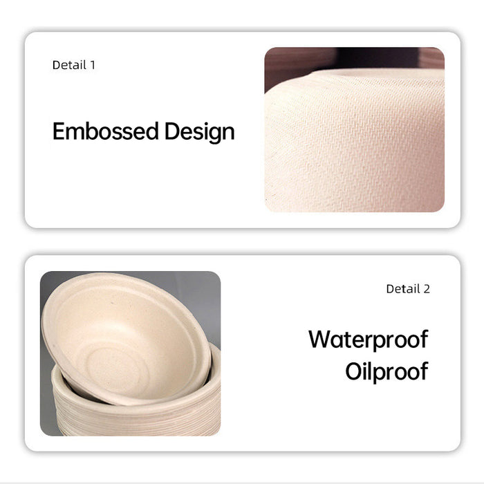 100Pcs Disposable Pulp Bowls with Chopsticks – Eco-Friendly Tableware Set