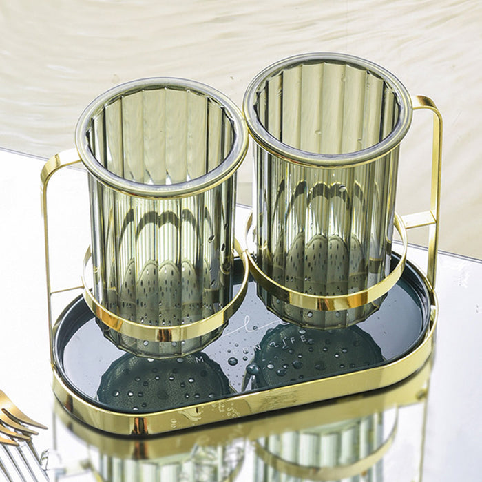 Wall Mounted Chopstick Holder Cylindrical PET Iron Drain Rack