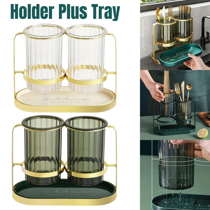 Wall Mounted Chopstick Holder Cylindrical PET Iron Drain Rack