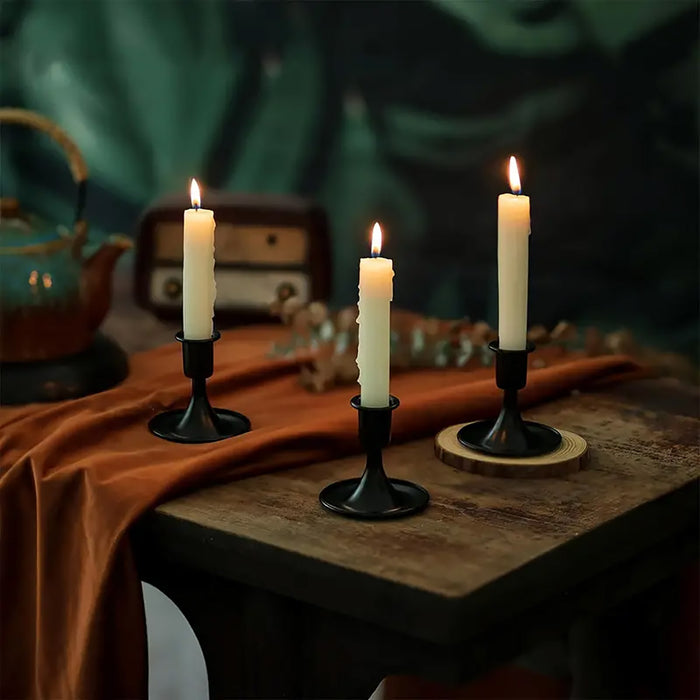 Iron Candlestick Stand Candle Holder Retro Style, 4pcs