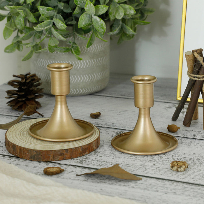 Iron Candlestick Stand Candle Holder Retro Style, 4pcs
