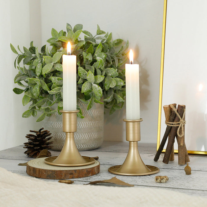 Iron Candlestick Stand Candle Holder Retro Style, 4pcs