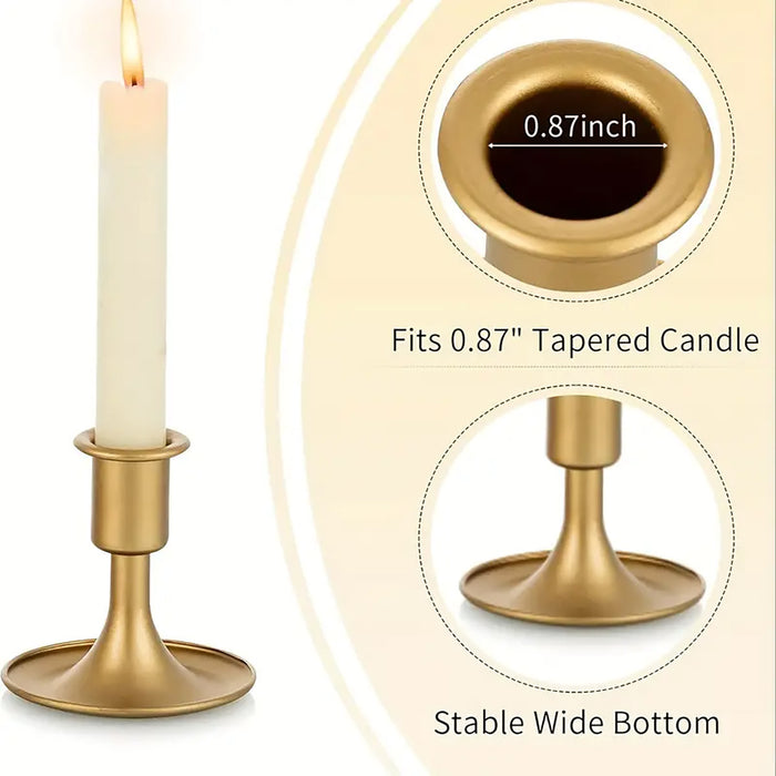 Iron Candlestick Stand Candle Holder Retro Style, 4pcs