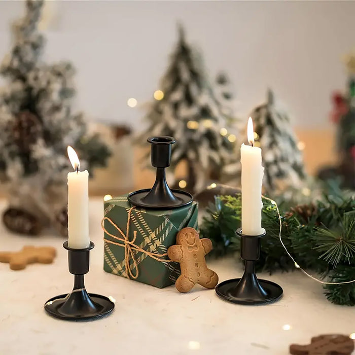 Iron Candlestick Stand Candle Holder Retro Style, 4pcs