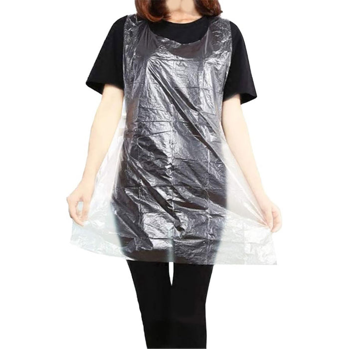 100 Pcs Disposable Transparent Waterproof Aprons for Kitchen and Catering