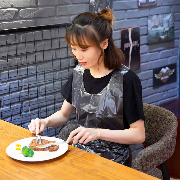 100 Pcs Disposable Transparent Waterproof Aprons for Kitchen and Catering