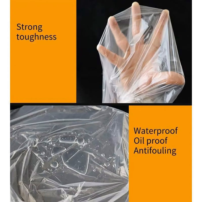 100 Pcs Disposable Transparent Waterproof Aprons for Kitchen and Catering