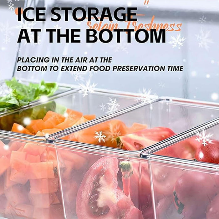 Outdoor Picnic Ice Box Split Salad Plate Clear BPA Free