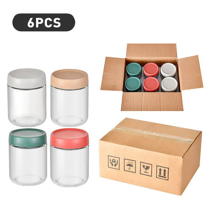 6 Pcs 16oz Glass Storage Jars Clear with Silicone Seal Lids