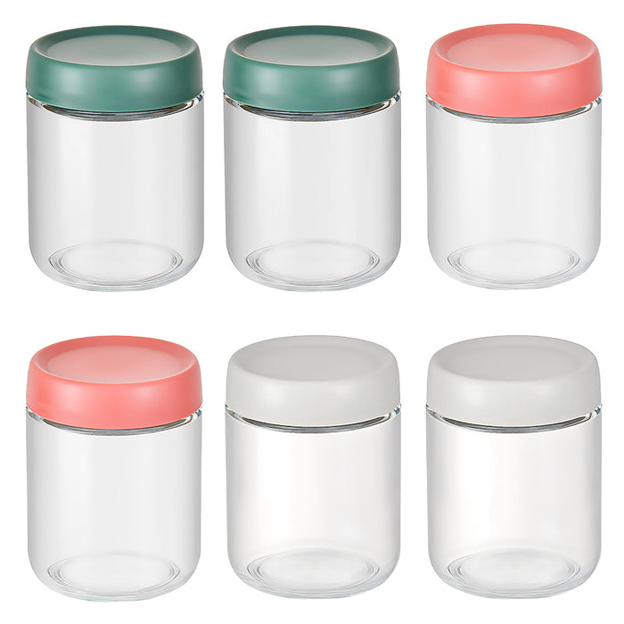 6 Pcs 16oz Glass Storage Jars Clear with Silicone Seal Lids