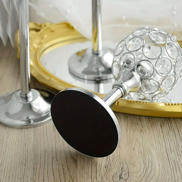 Crystal Candle Holders Metal Candlelight Wedding Table Decoration, 3pcs