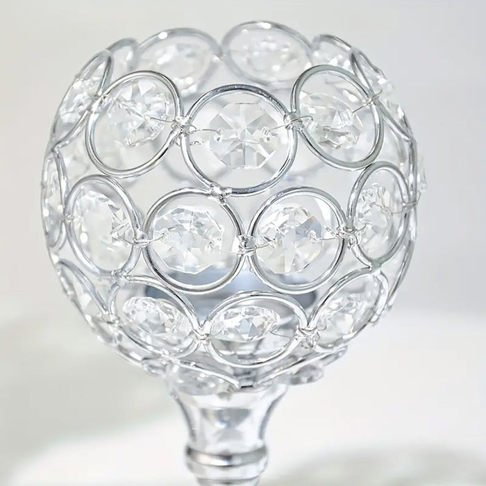 Crystal Candle Holders Metal Candlelight Wedding Table Decoration, 3pcs