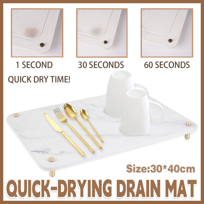 Diatom Mud Water-Draining Pad for Kitchen Faucet and Washbasin 30x40cm