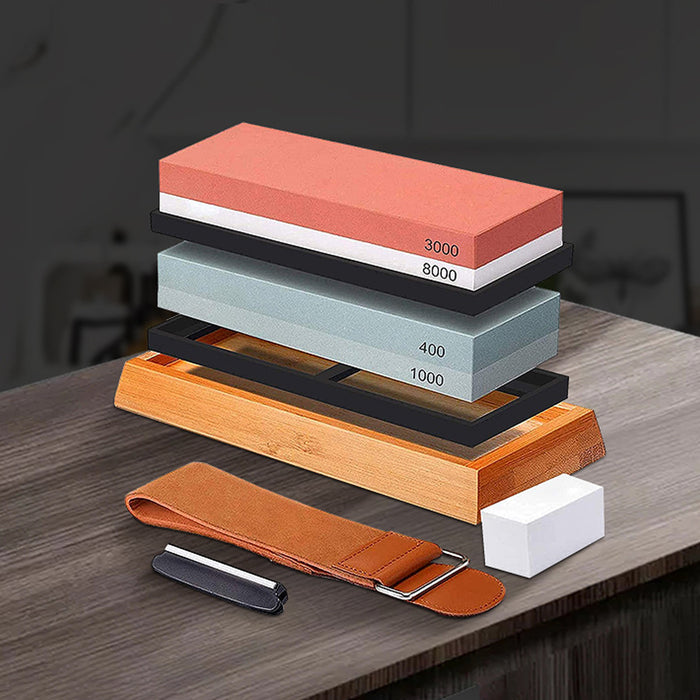 4 Piece Sharpening Stone Set for Kitchen Knives Scissors