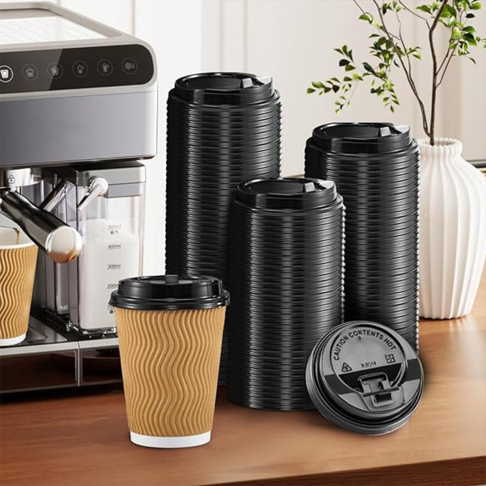 50 Pcs Disposable Coffee Cup Lids Flip-Top 9cm Food Grade