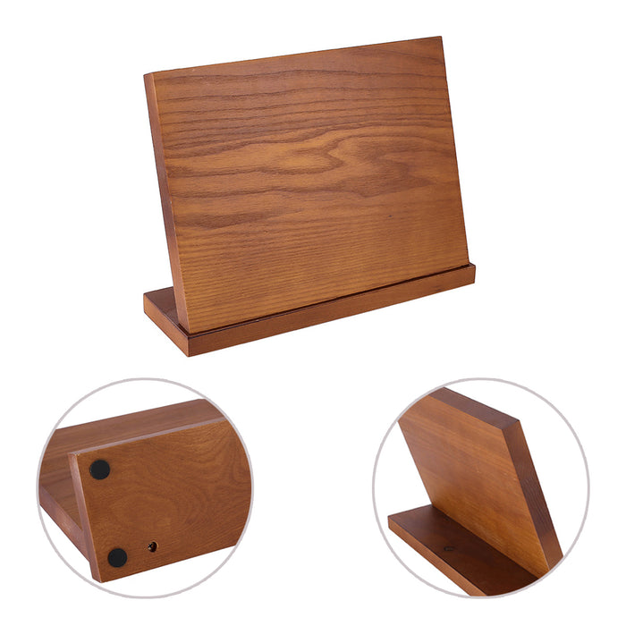 Wooden Magnetic Knife Holder with Non-Slip Base Stand