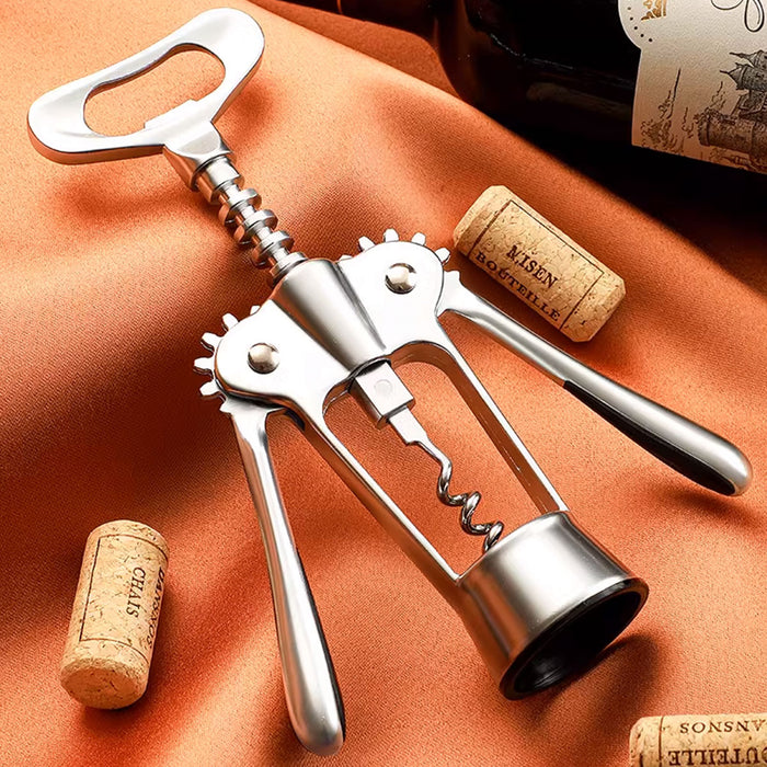 3 Pcs Stainless Steel Wine Corkscrew Bottle Opener Set