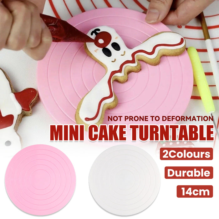 Mini Cake Turntable 14cm with Silicone Base and Scale Markings