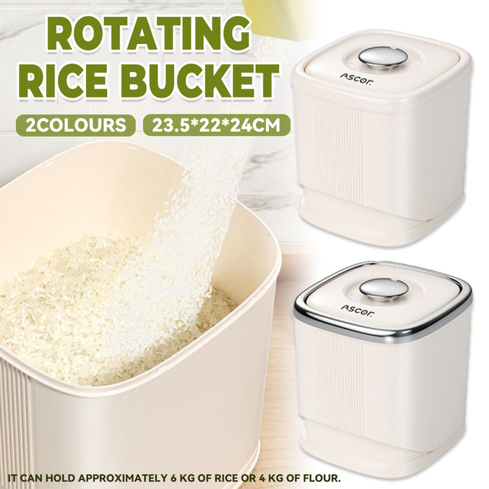 Rotating Rice Storage Container 6kg Airtight with Time Dial