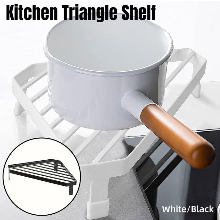 Kitchen Corner Shelf Triangle Metal Countertop Storage Rack