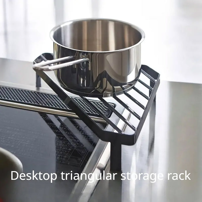 Kitchen Corner Shelf Triangle Metal Countertop Storage Rack