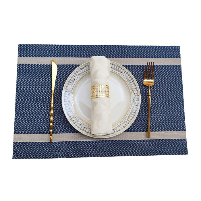 4pcs Anti-Skid Woven Placemat, Heat Resistant PVC Mat