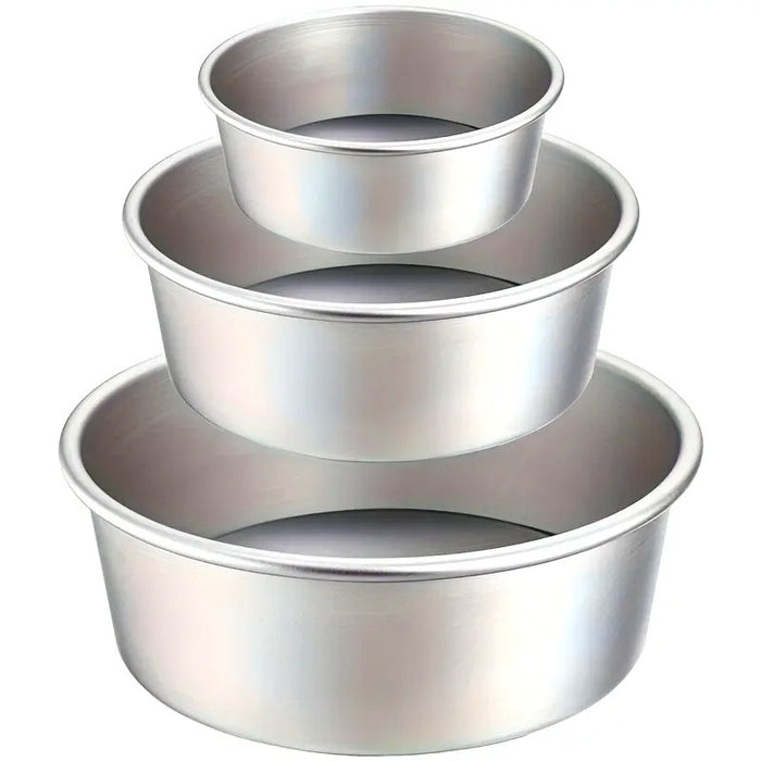 3 Pcs Round Cake Mould Set Anodised Aluminium Nonstick
