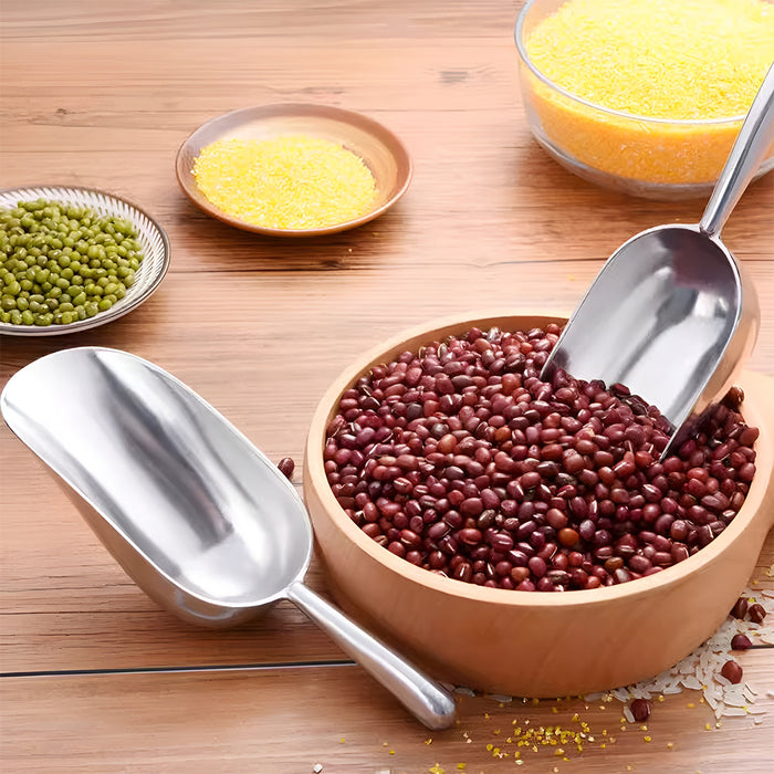 4 Sizes Cast Aluminum Scoop Silver for Ice Flour Rice