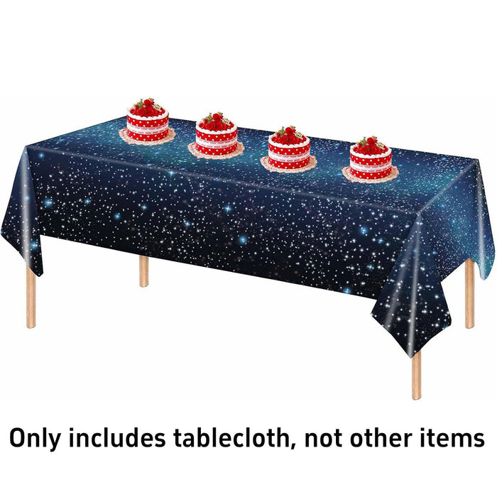 2 Pcs Galaxy Theme Plastic Tablecloths Waterproof 137 x 274 cm