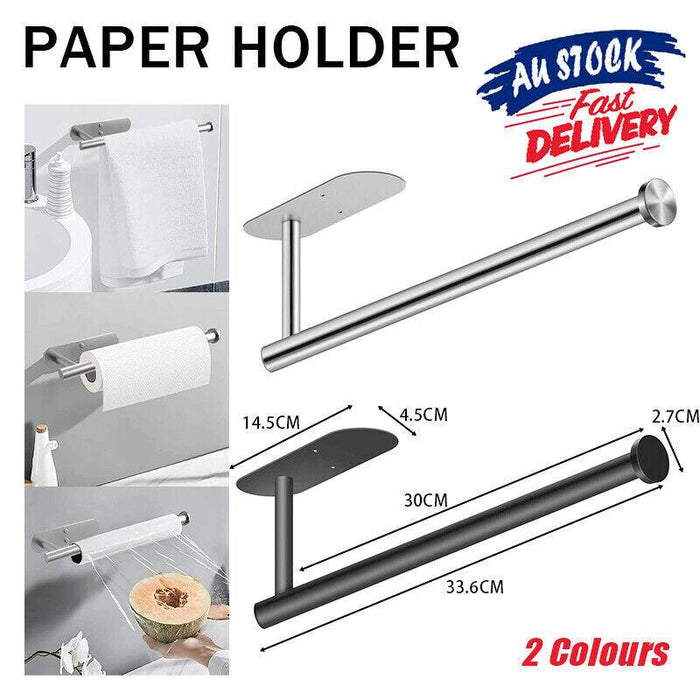 Wall Adhesive Paper Towel Holder Stainless Steel Rack