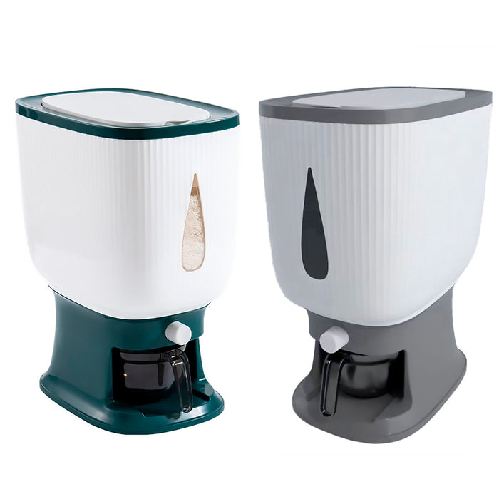Rice Storage Container 10kg Press-to-Dispense with Clear Window