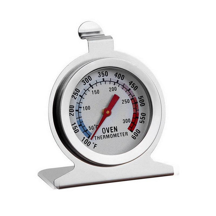 Stainless Steel Oven Thermometer with Large Dial Red Indicator