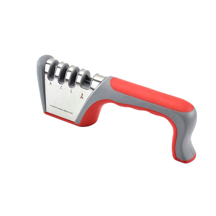 Four Stage Knife Sharpener Non Slip Handle ABS 23.5cm