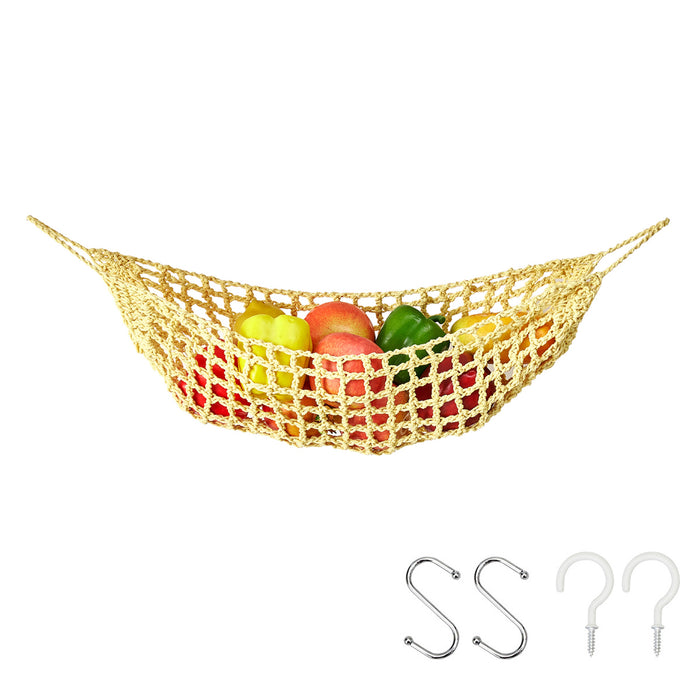 Under Desk Hanging Fruit Basket Cotton Net 68 cm Kitchen Storage Organizer