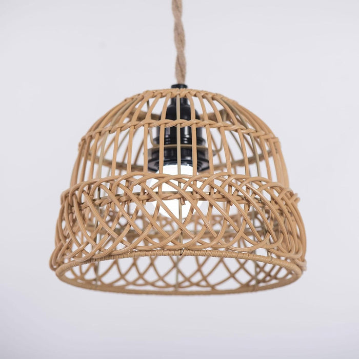 Woven Plastic Chandelier Lampshade Yellow Zen Vintage Dome