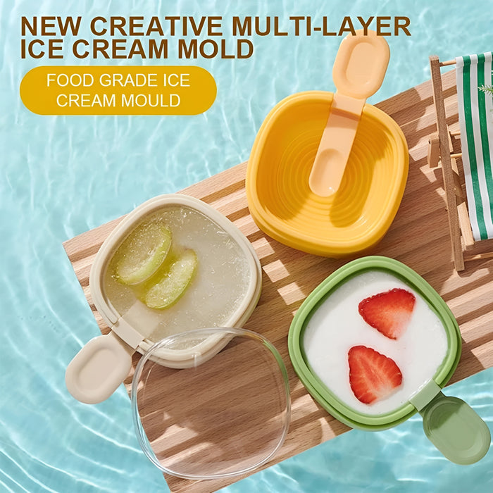 Silicone Ice Cream Popsicle Mould with Detachable Handle