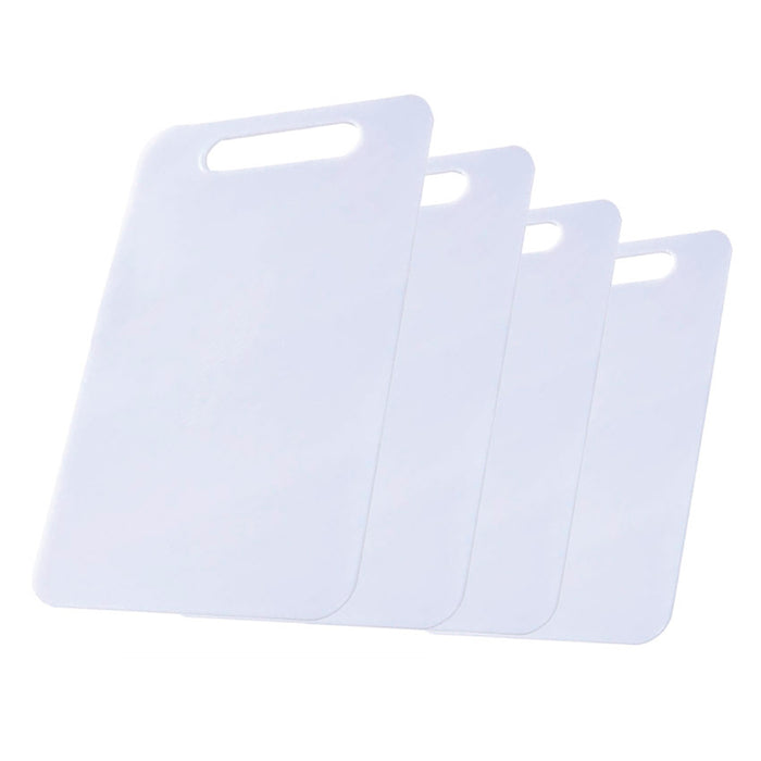 4 Pcs Plastic Cutting Board Set PP 0.5cm White