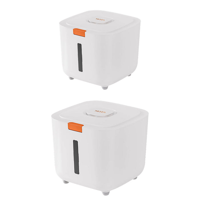 Rice Storage Container with Triple Seal Auto-Lock Lid White