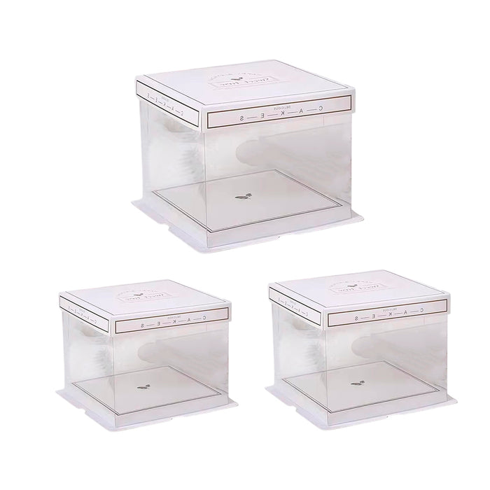 10 Pcs Clear PET Cake Box with Transparent Window Food Safe