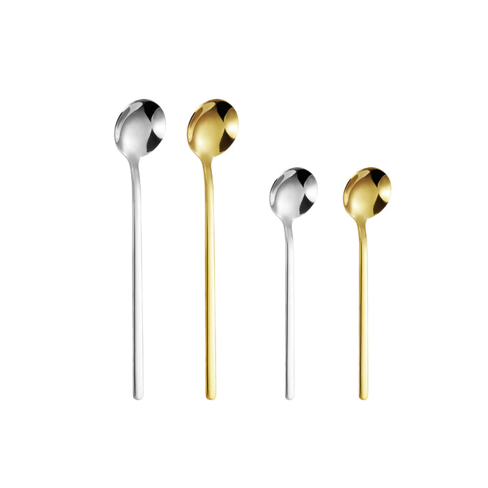 24 Pcs Stainless Steel Stirring Spoons 13cm 15cm Gold Silver