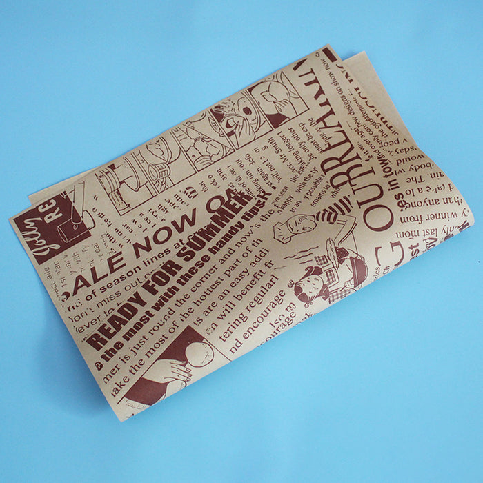 100Pcs Grease-Proof Sandwich Wrappers Oil Blotting Coated Paper 5 Styles