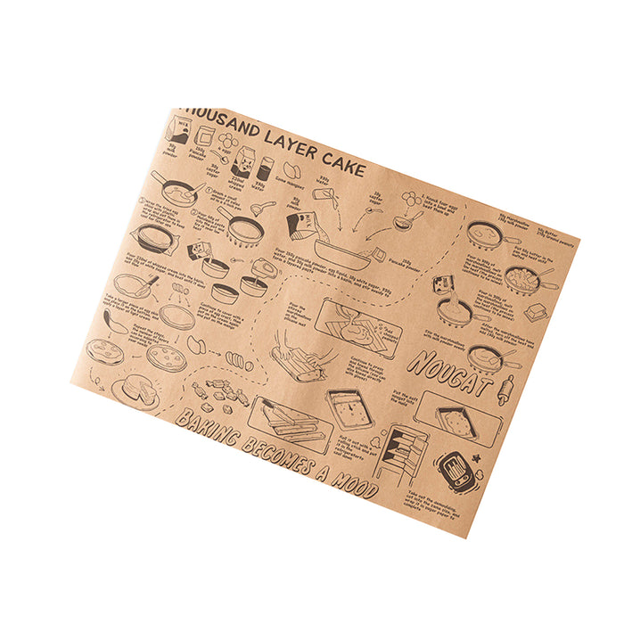 100Pcs Grease-Proof Sandwich Wrappers Oil Blotting Coated Paper 5 Styles