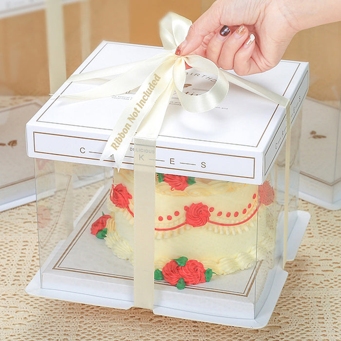 10 Pcs Clear PET Cake Box with Transparent Window Food Safe