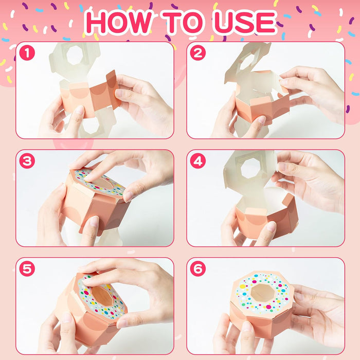 100PCS Doughnut Polygon Candy Boxes – Fun Party Gift Packaging