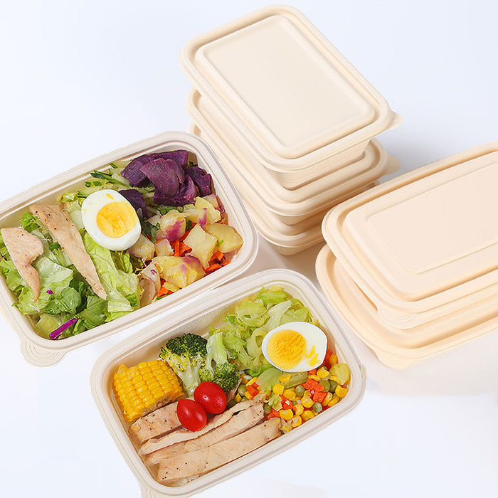 50Pcs Corn Starch Lunch Boxes Biodegradable Takeout Food Containers