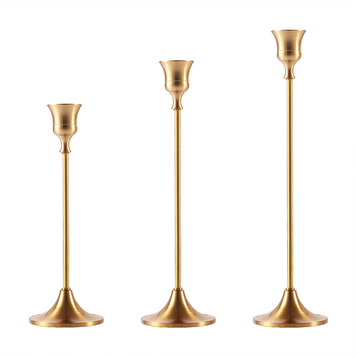 3PCS Metal Taper Candle Holders For Wedding Table Decor